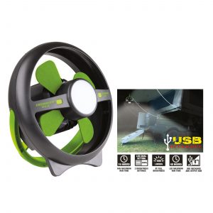 RECHARGEABLE TENT FAN WITH LED LIGHT