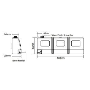50L TAPERED WATER TANK