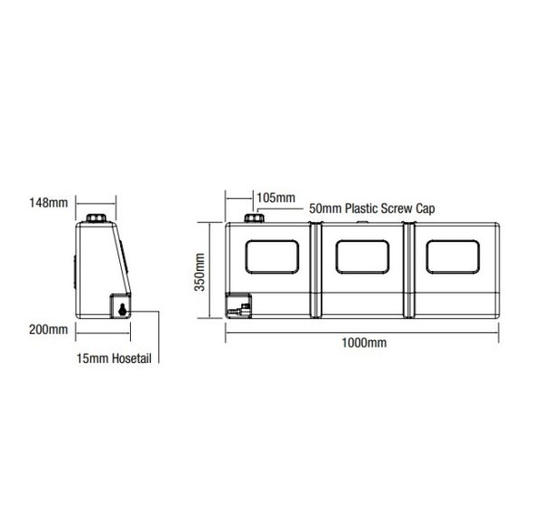 50L TAPERED WATER TANK