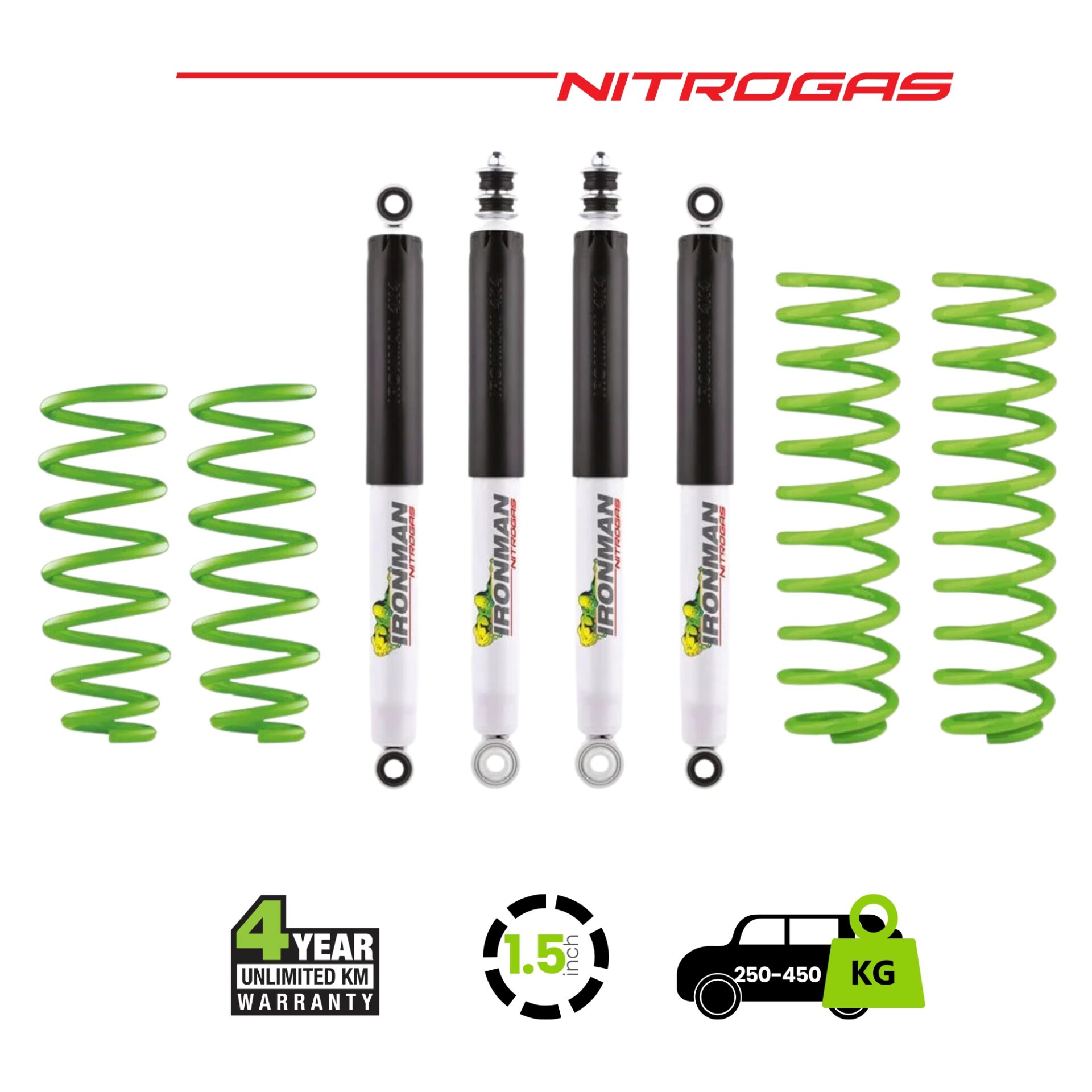 Wrangler Nitrogas Suspension Kit – 250-450 Heavy