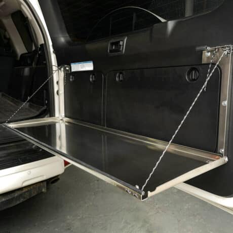 Prado150/GX460 Rear Door Drop Down Table  [Natural Stainless]