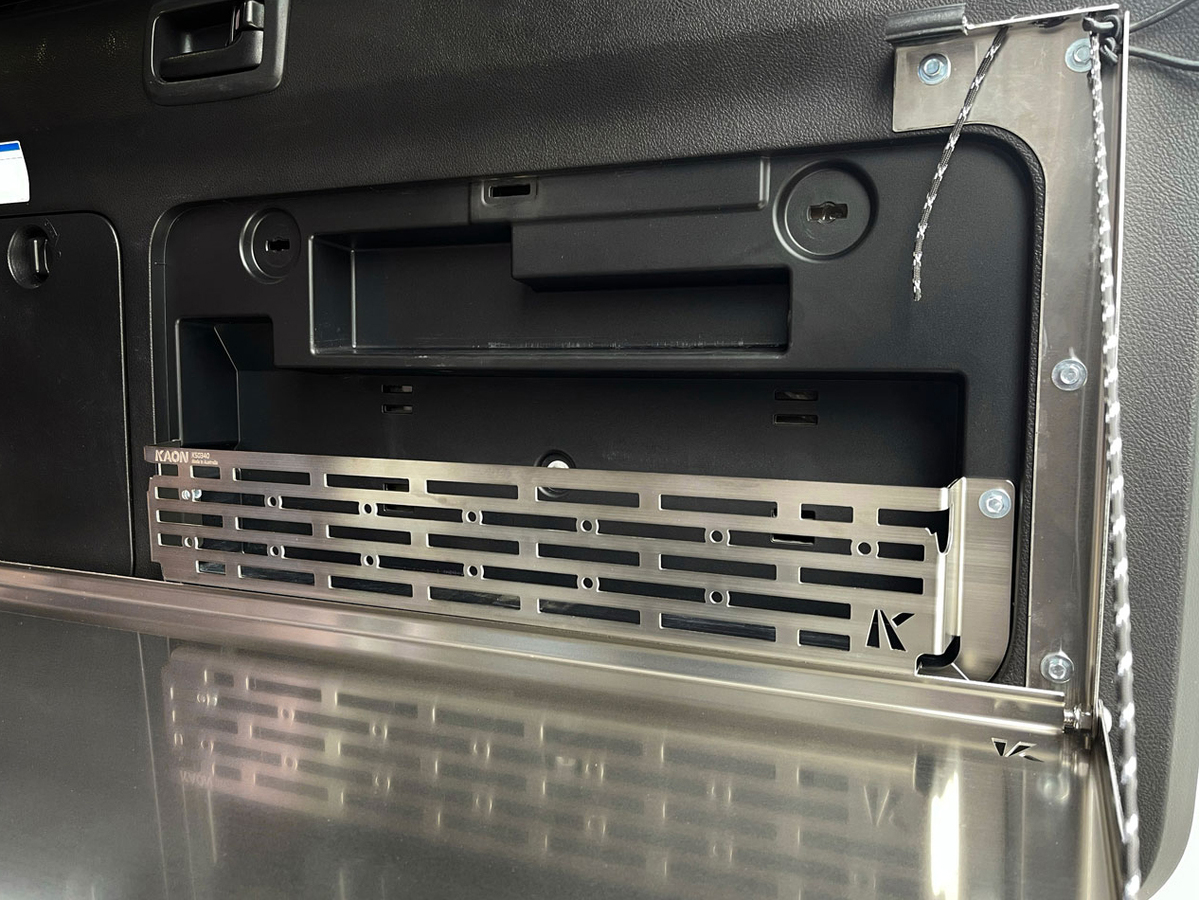 Prado150/GX460 Rear Door Drop Down Table and Cage [Natural Stainless]