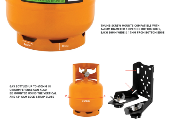 Out-Back Gas Bottle Mount & Spare Tyre Mount