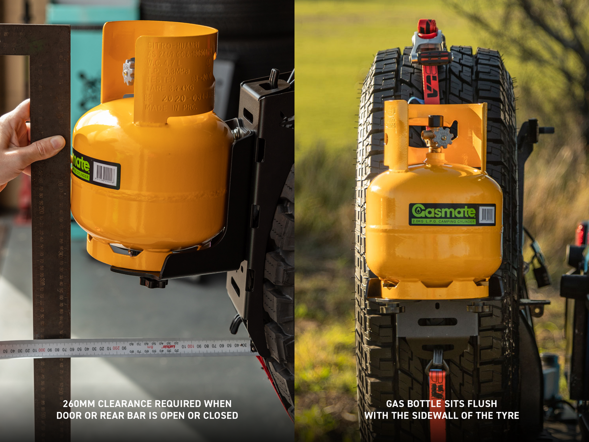 Out-Back Gas Bottle Mount & Spare Tyre Mount