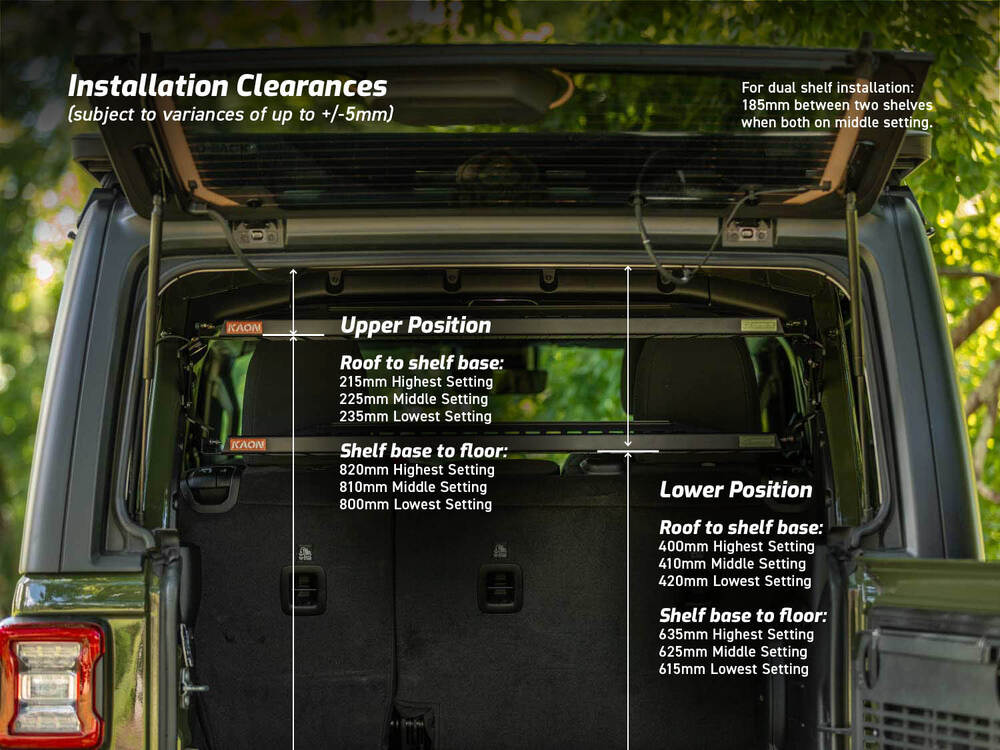 JL 4 Door Standalone Rear Roof Shelf