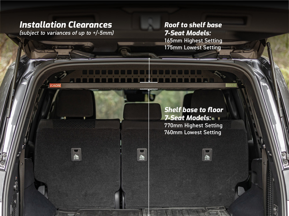 Standalone Rear Roof Shelf to suit Toyota LandCruiser LC300 [Large Side Molle Panels]