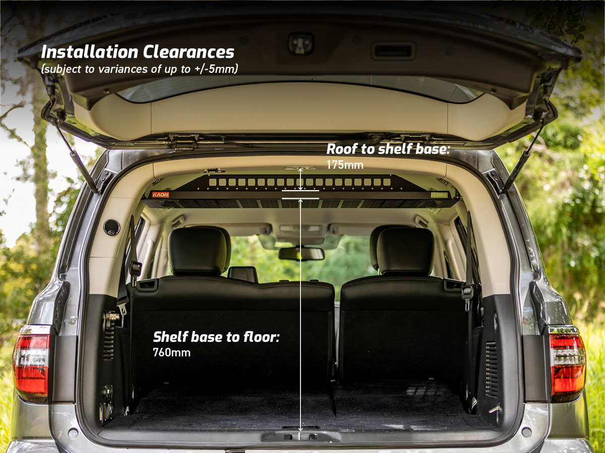 Standalone Rear Roof Shelf to suit Nissan Patrol Y62 [Large Side Molle Panels]