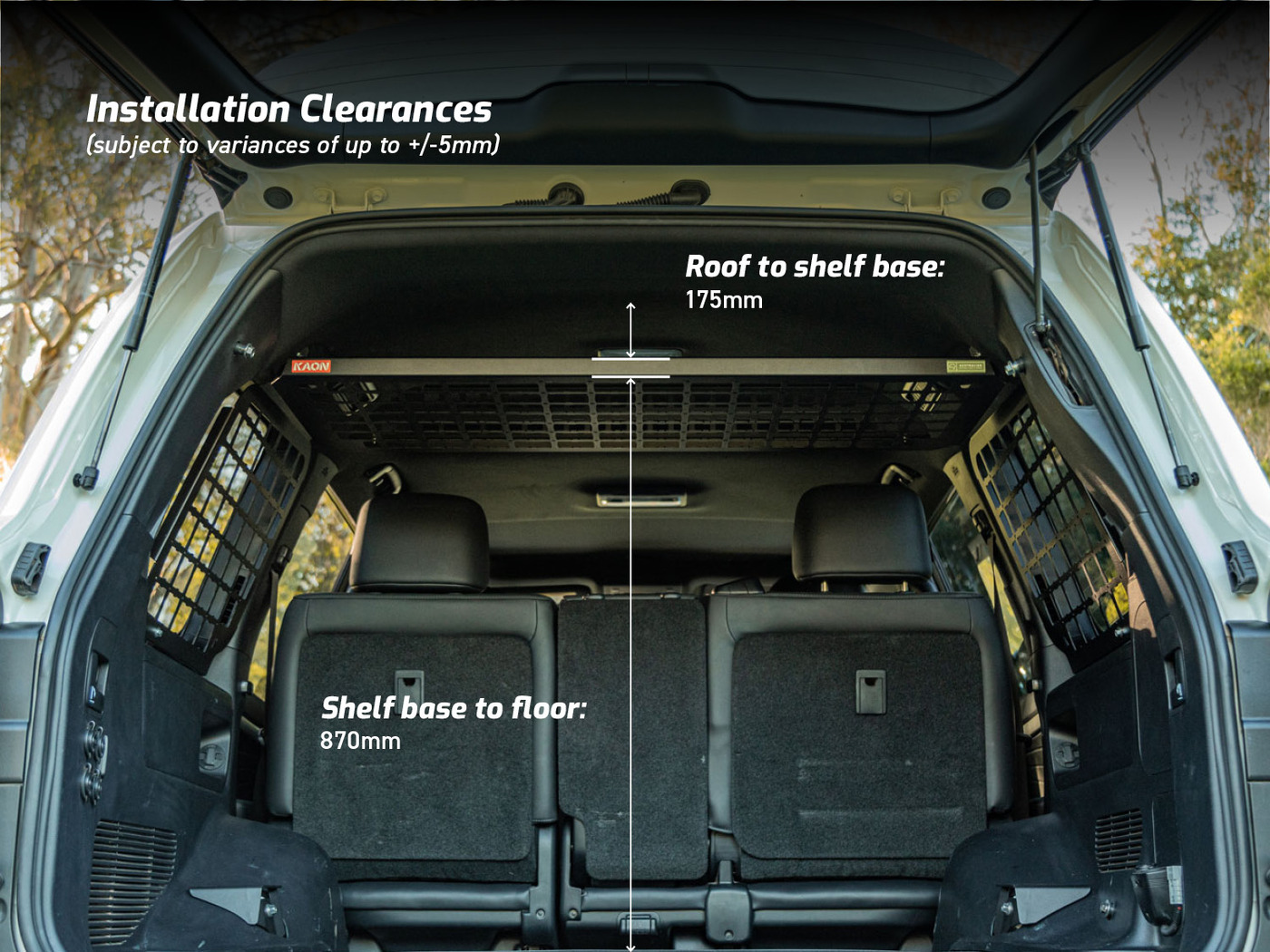 Standalone Rear Roof Shelf to suit Toyota LandCruiser LC200 [With Large Side Molle Panels]