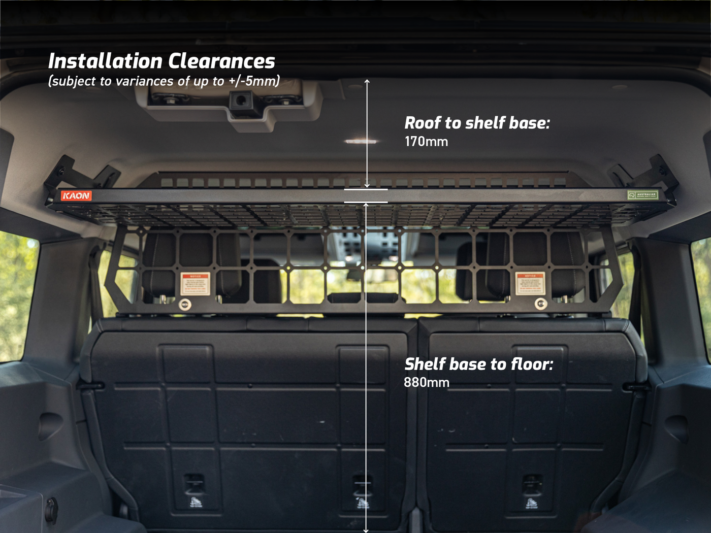 Standalone Rear Roof Shelf to suit Ineos Grenadier