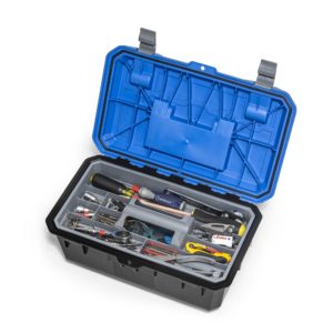 Crossbox – drawer tool box – narrow & wide drawer – blue lid