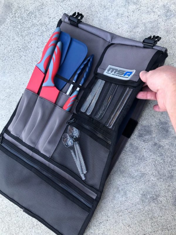 Drop Slide™ Clip-On Table with Cutlery Roll