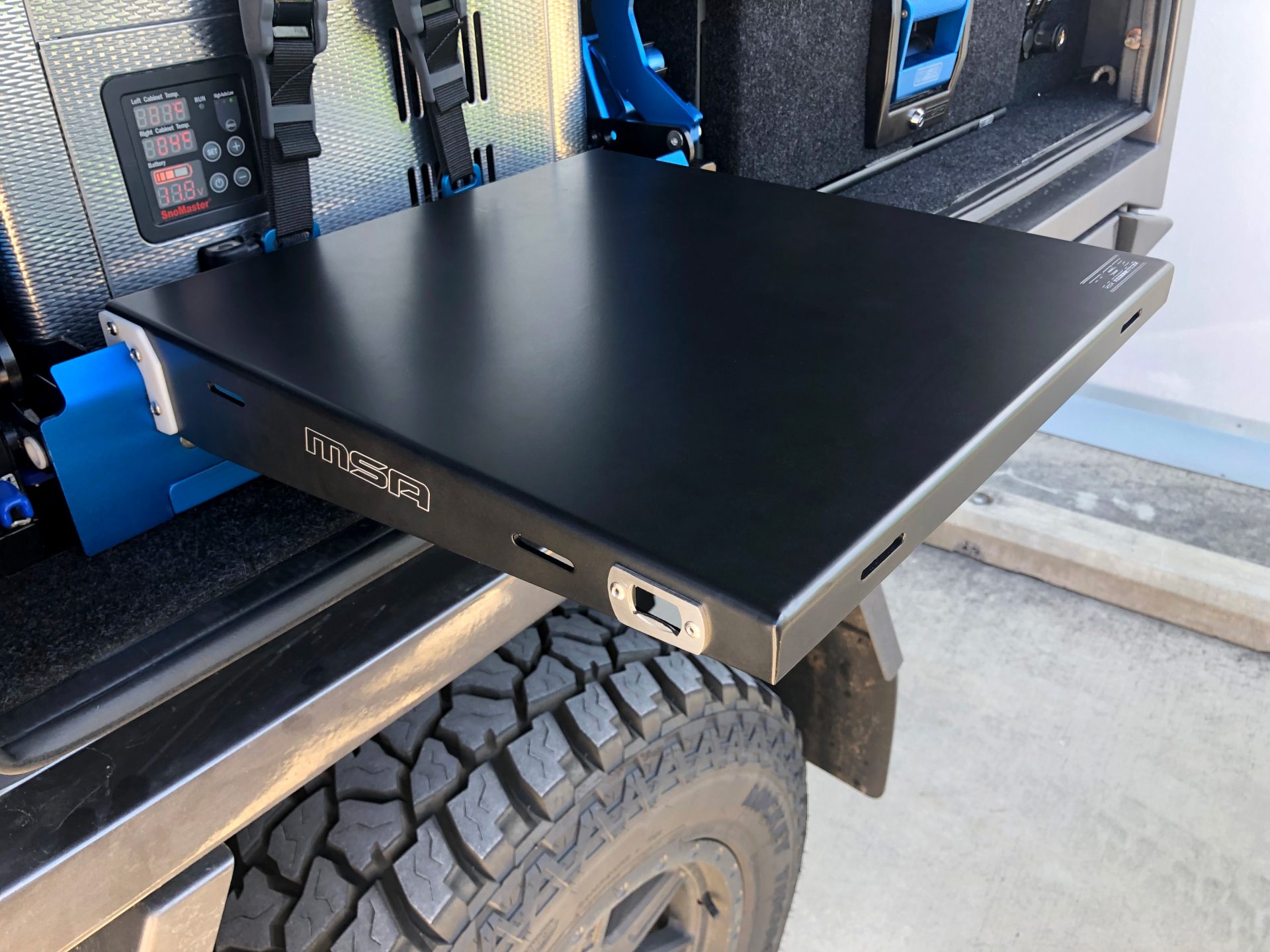 Drop Slide™ Clip-On Table with Cutlery Roll