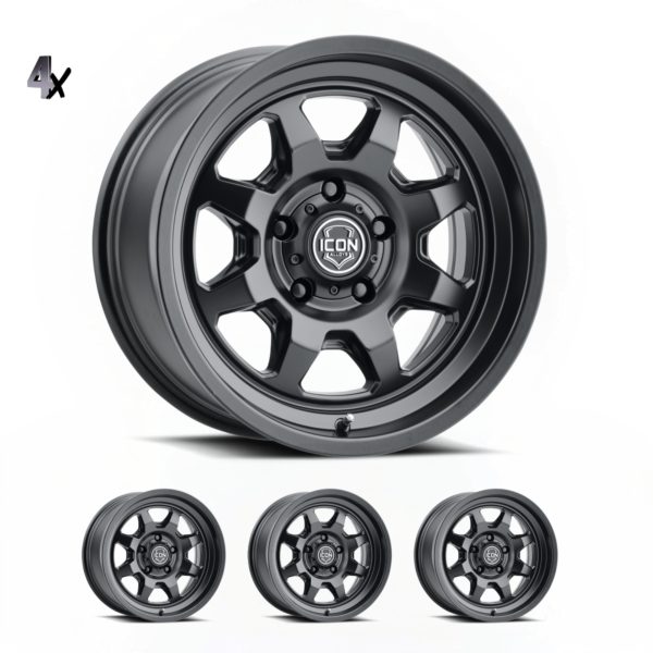 SILVERADO/SUBURBAN/SIERRA 1500 (17×8.5) 4x NUEVO SATIN BLACK 6×5.5 (0 OFFSET)