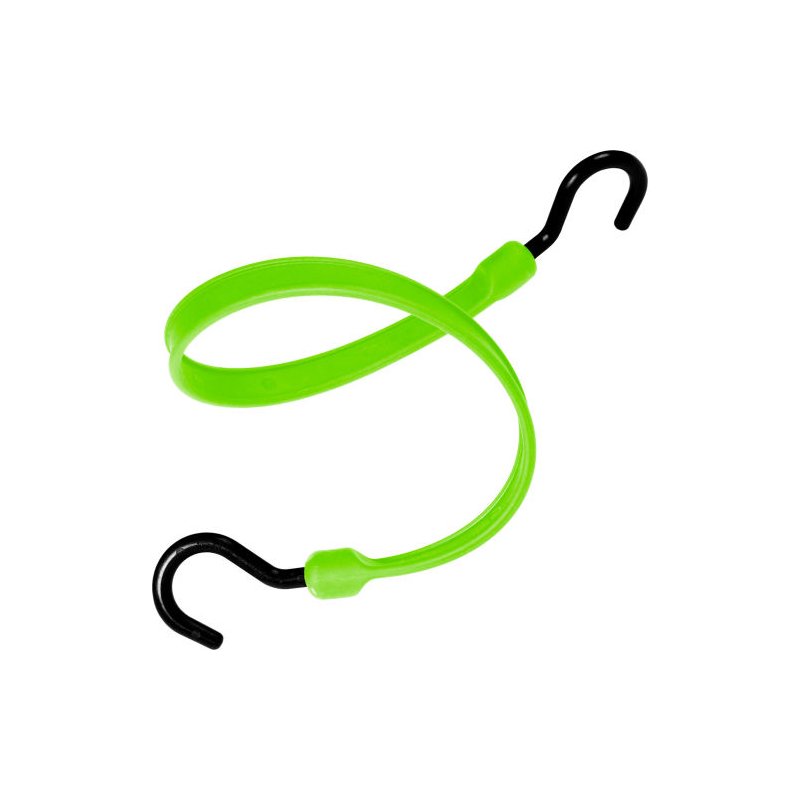 36″ Bungee Polystrap  WITH OVERMOLDED NYLON ENDS, Safety Green