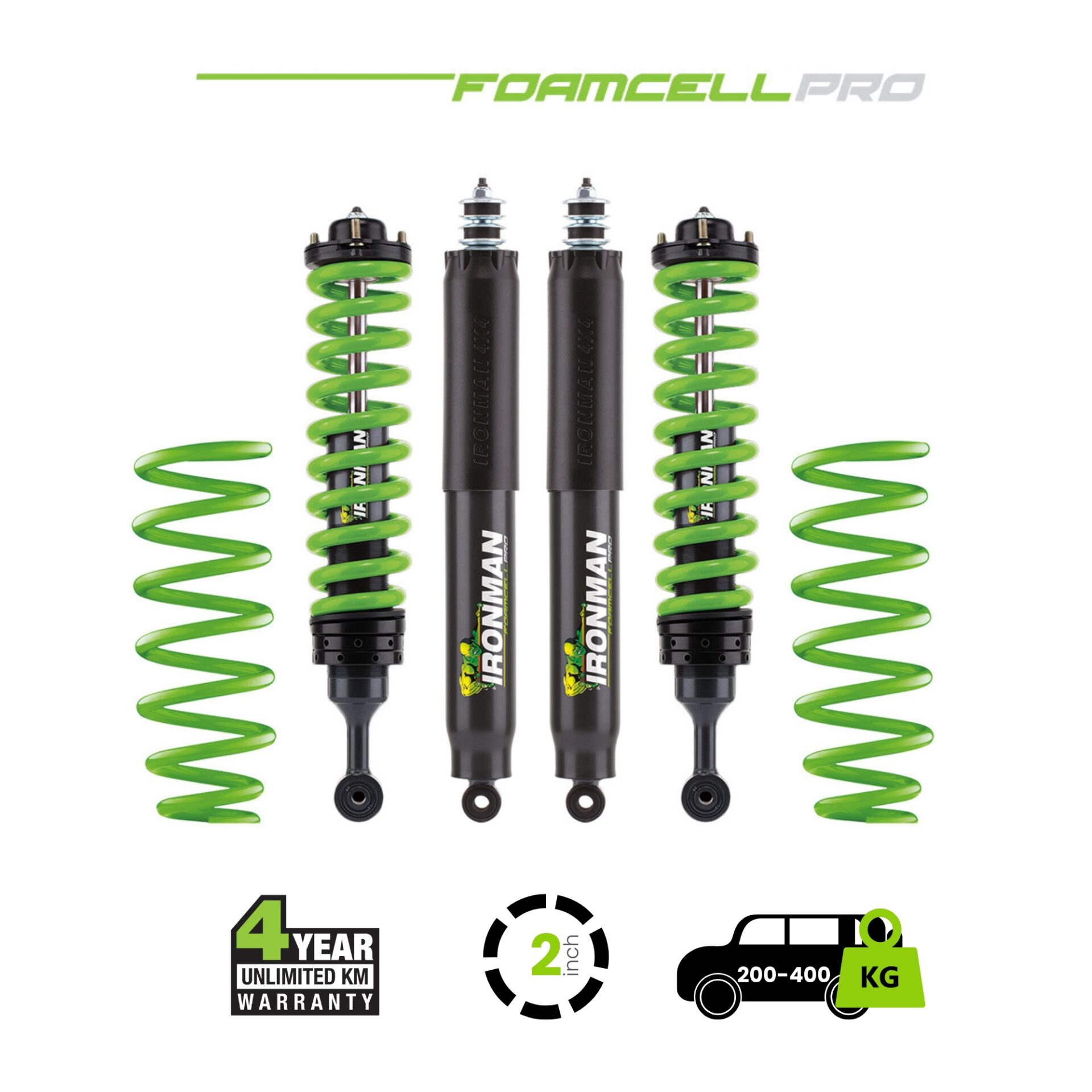 Prado 150  2 Inch Foam Cell Pro Kit – 200-400 Rear Medium with Accessories
