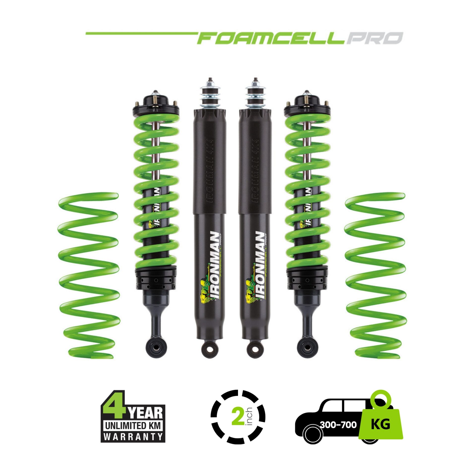 Prado 150 2 Inch Foam Cell Pro Kit – 300-700 Rear Heavy