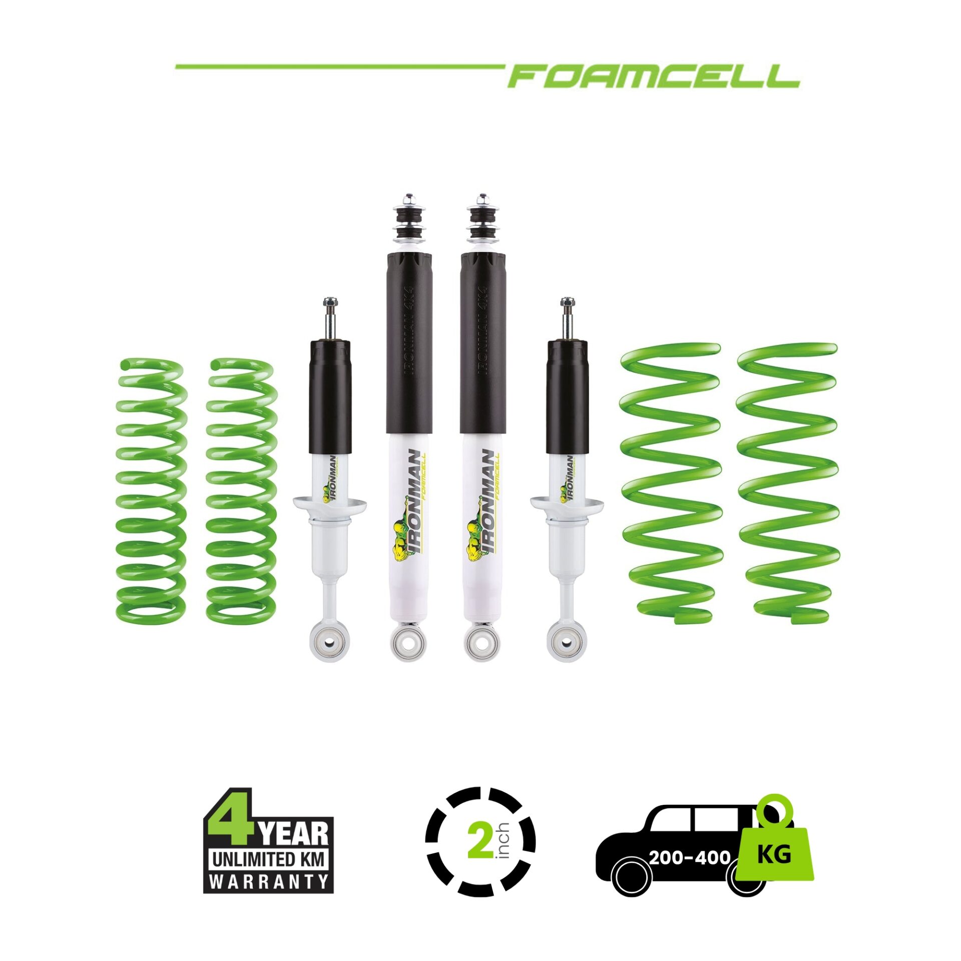 Prado 150 2 Inch Foam Cell Kit – 200-400 Rear Medium with Accessories