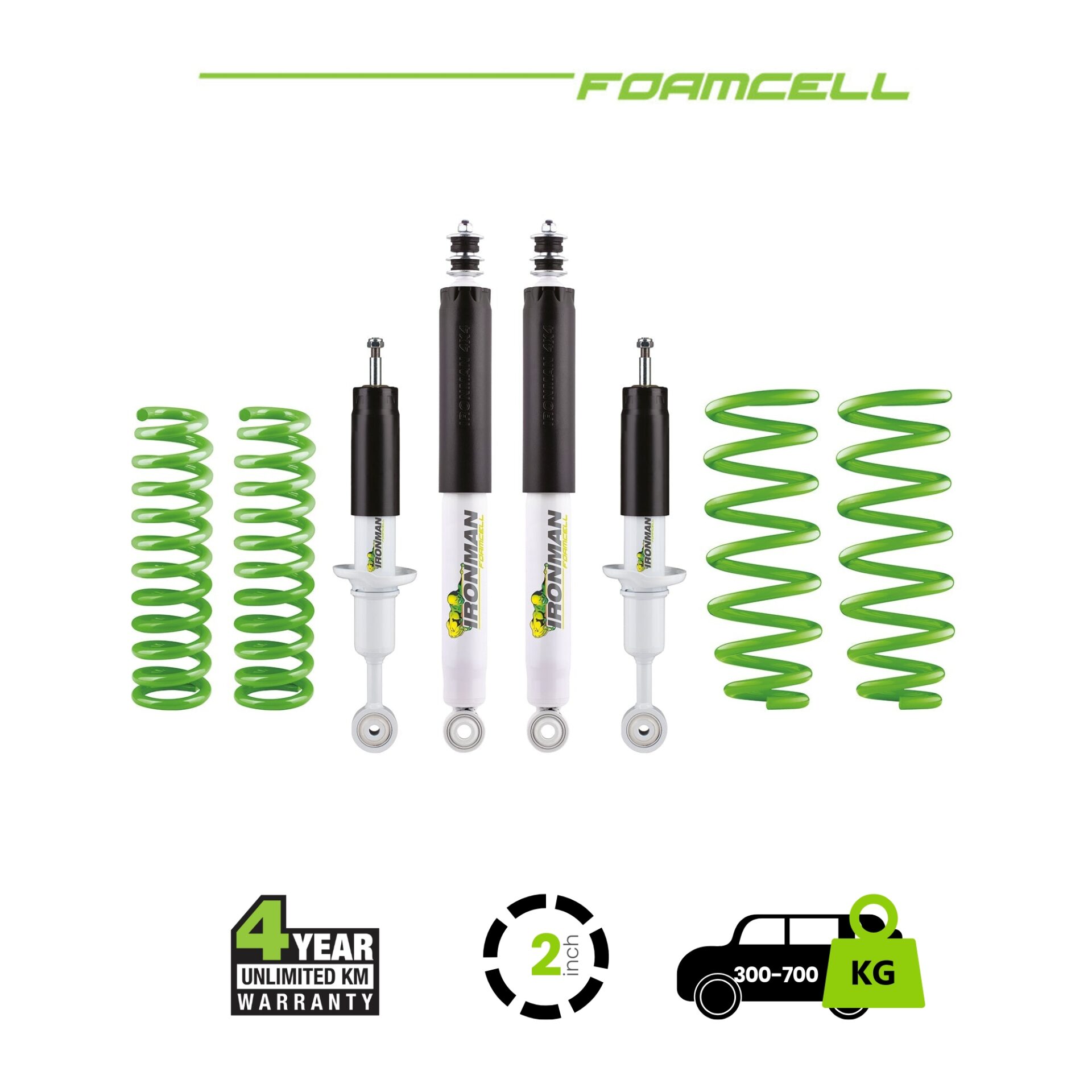 Prado 150 2 Inch Foam Cell Kit – 300-700 Rear Heavy