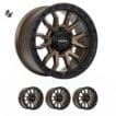 HILUX (17X9) RAID MATT BLACK BRONZE 4x ALLOY WHEELS (6/139) +12