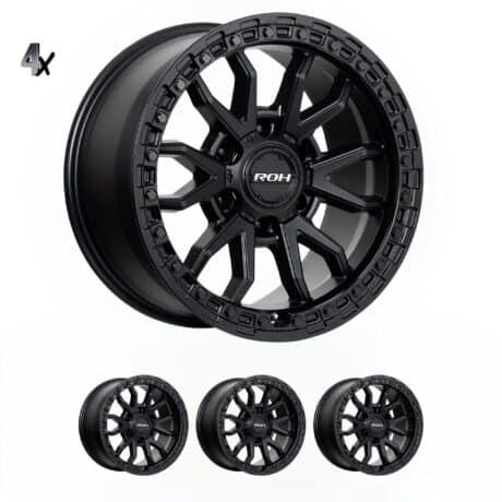 EVEREST (17X9) RAID MATT BLACK 4x ALLOY WHEELS (6/139) +35