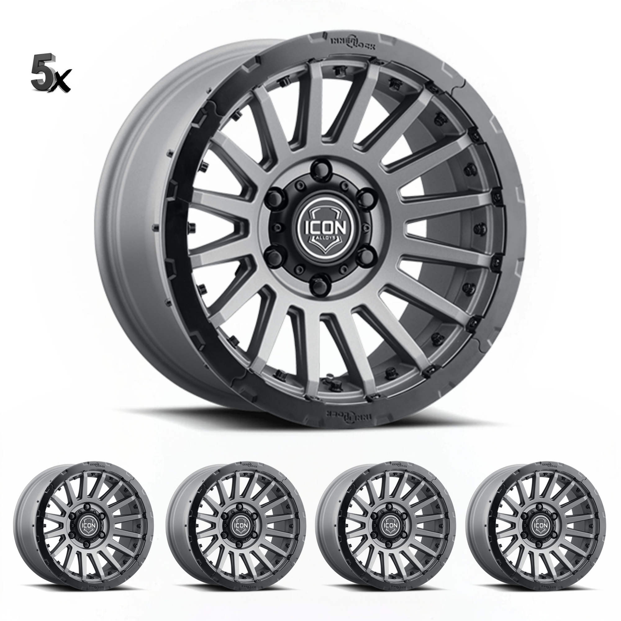 JK/JL/JT (17×8.5) 5x RECON PRO CHARCOAL 5×5 -6 OFFSET