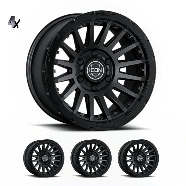 (17×8.5) 4x RECON PRO SATIN BLACK 6×5.5 (0 OFFSET)