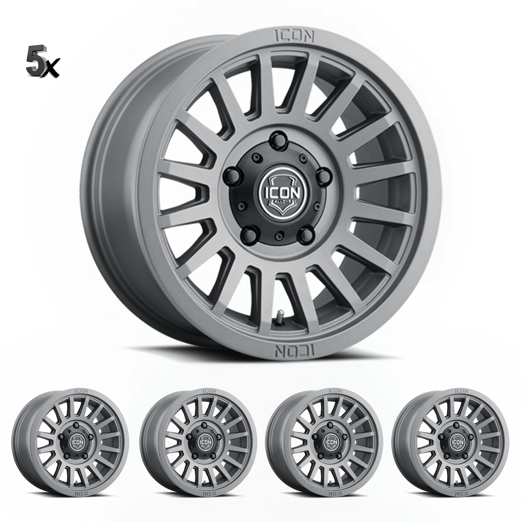 FJ/Prado/GX460/Hilux/Fortuner/4Runner/Pajero/Tacoma (17×8.5) 5x RECON SLX CHARCOAL 6×5.5 +25 OFFSET
