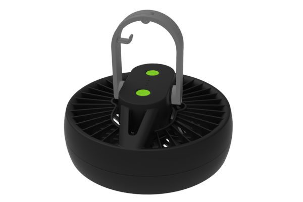 RECHARGEABLE HI-FLOW TENT FAN AND LED LIGHT