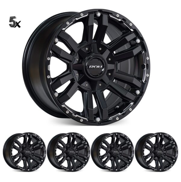 Prado 250 (17X8) 5x MATT BLACK VAPOUR WHEELS (6/139.7) +30 OFFSET