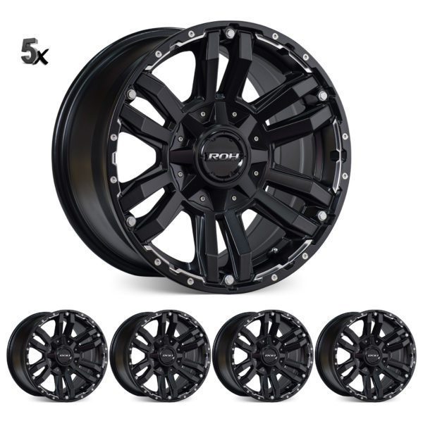 Y61/ Y60 (16X8) 5x MATT BLACK VAPOUR WHEEL (6/139.7) -13 OFFSET