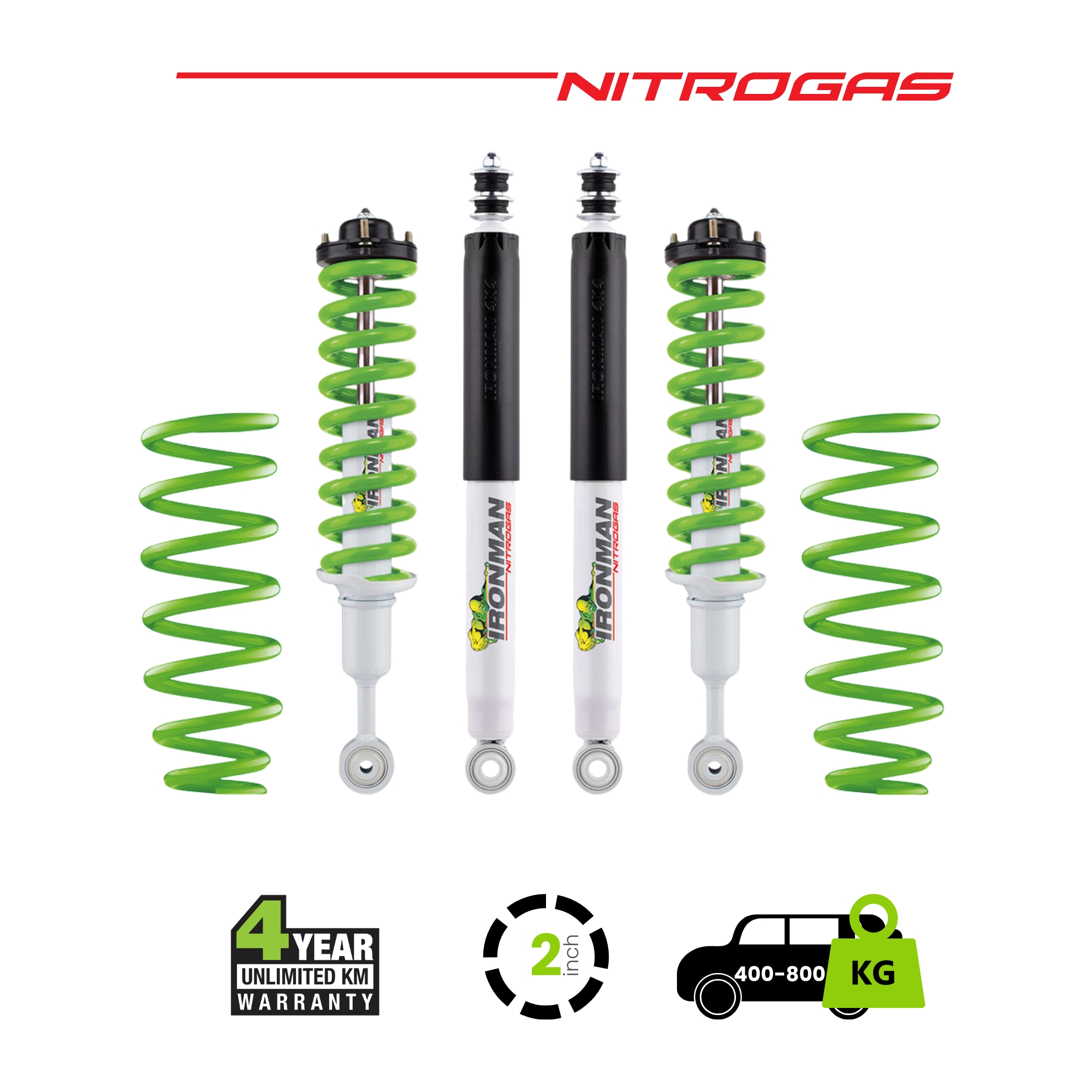 Y61 Nitrogas Suspension Kit – 400-800 Rear Heavy