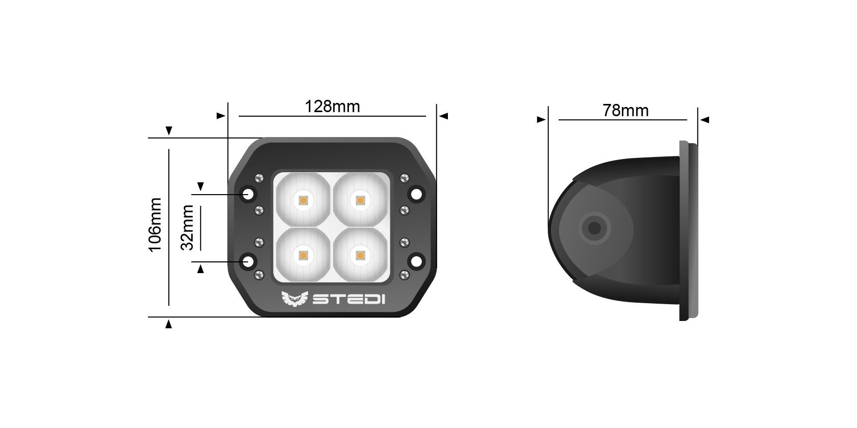 FLOOD – C-4 BLACK EDITION FLUSH MOUNT LED LIGHT