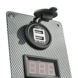 Carbon Switch Panel with USB and Digital Volt Me