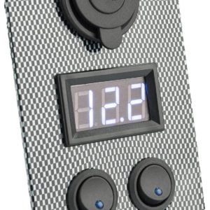 Carbon Switch Panel with USB and Digital Volt Me