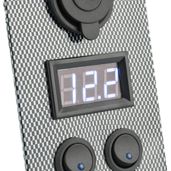 Carbon Switch Panel with USB and Digital Volt Me