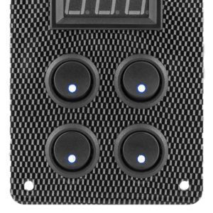 Carbon Switch Panel with USB and Digital Volt Me