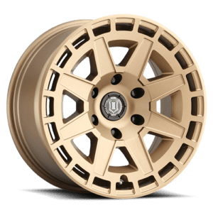 (17×8.50) 4x COMPASS SATIN BRASS 6×5.5″ (0 OFFSET)