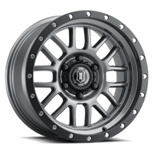 (17×8.50) 4x ALPHA GUNMETAL WITH BLACK RING 6×5.5″ (0 OFFSET)