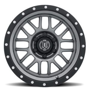 (17×8.50) 4x ALPHA GUNMETAL WITH BLACK RING 6×5.5″ (0 OFFSET)