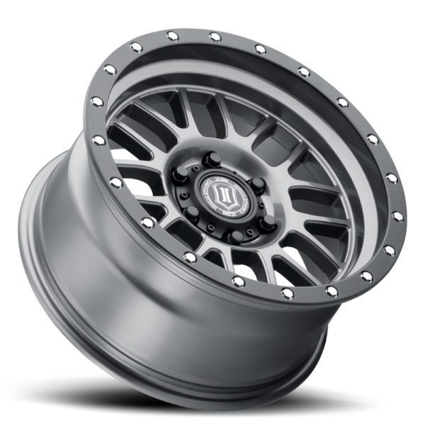 (17×8.50) 4x ALPHA GUNMETAL WITH BLACK RING 6×5.5″ (0 OFFSET)