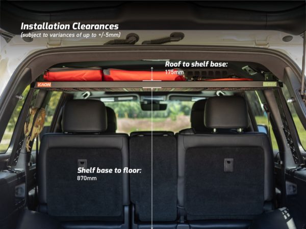 LC200 Standalone Rear Roof Shelf  [With Small Side Molle Panels]