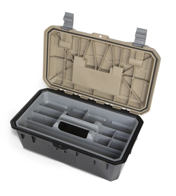Crossbox – drawer tool box – narrow & wide drawer – desert tan lid